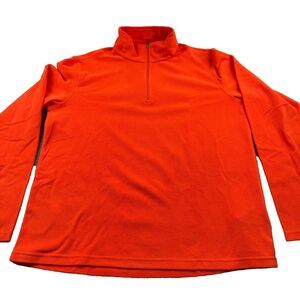 Killtec Microfleece 1/4 Zip Sweater Mock Neck Men's L Orange Long Sleeve